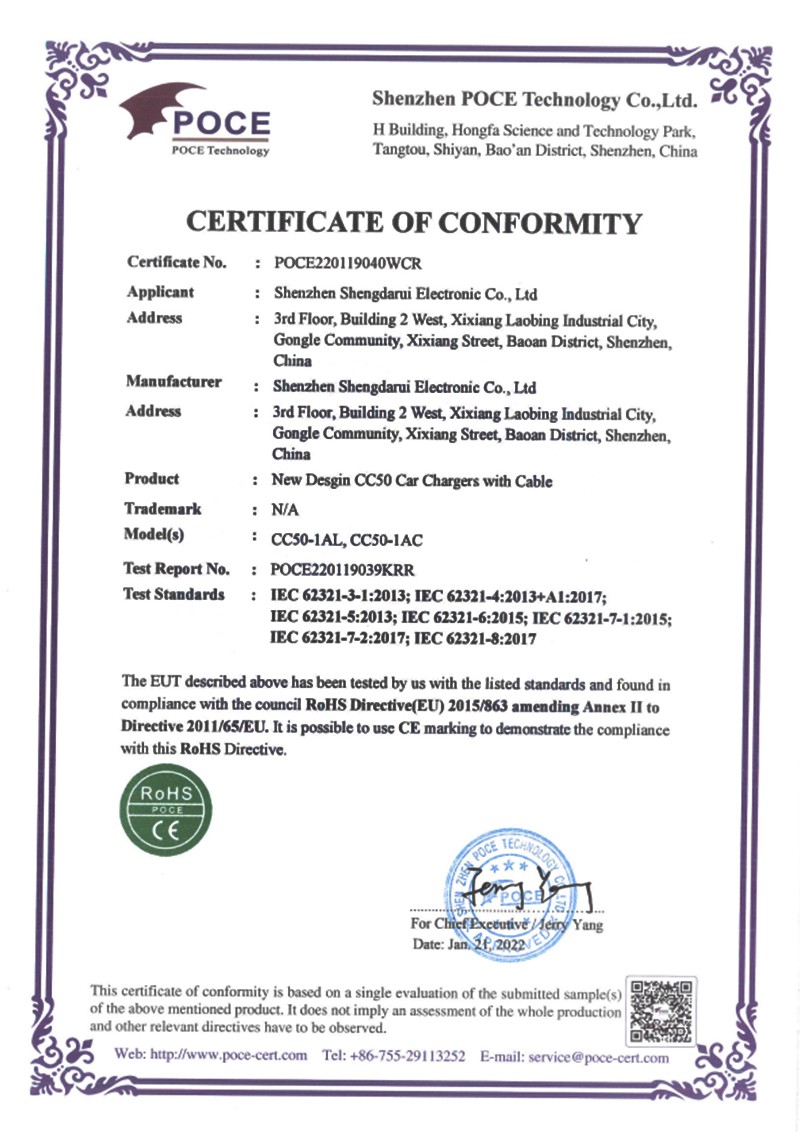 CC50-1AL RoHS certificate