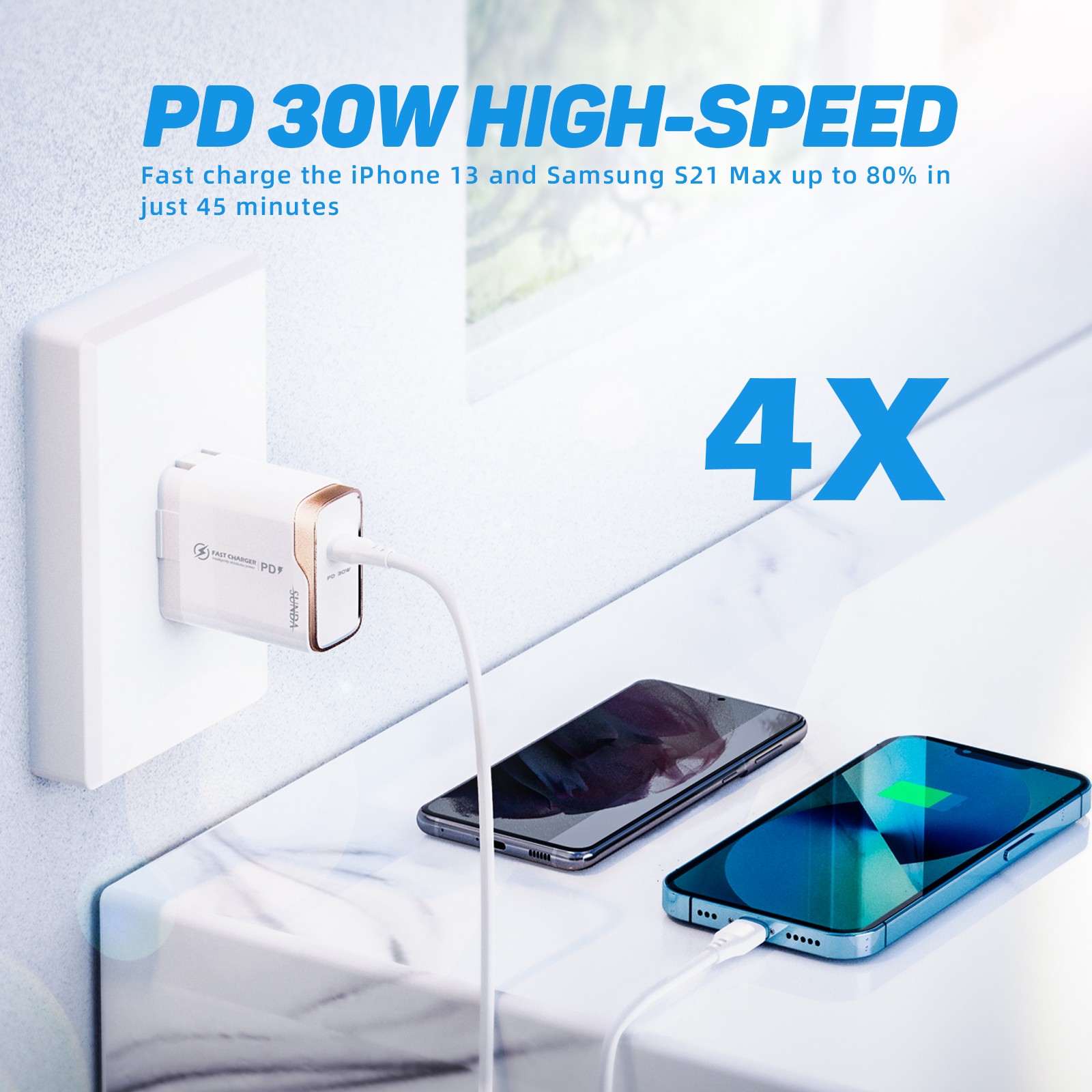 PD30W Newest Design Privite Mold Single Type C Fast Wall Charger