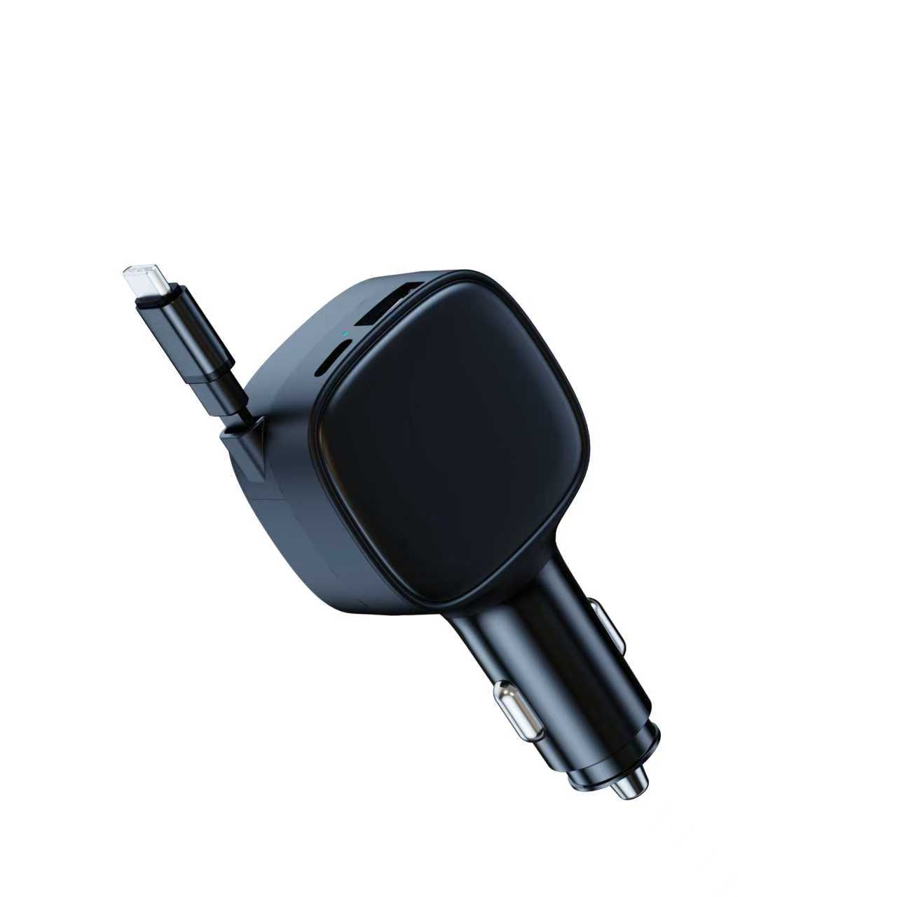 3 in 1 84W New Automatic Telescopic Line Car Charger PD Fast Charging Charger Retractable Car Charger Wholesale Customization