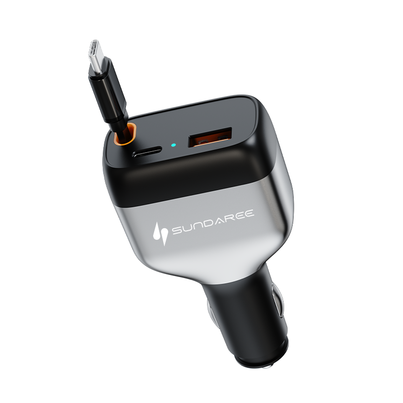 3 in 1 81/84W New Car Charger PD30W/45W Fast Charging Charger Retractable Car Charger Wholesale Cust