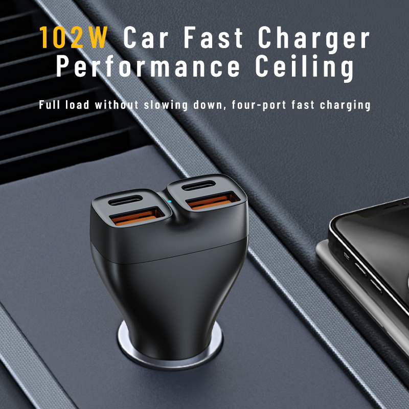 68W 102W PD3.0 QC3.0 3.4A PD30W 51W fast charging  Car Charging USB Type-C Car Charger Mobile Fast Portable Phone Chargers