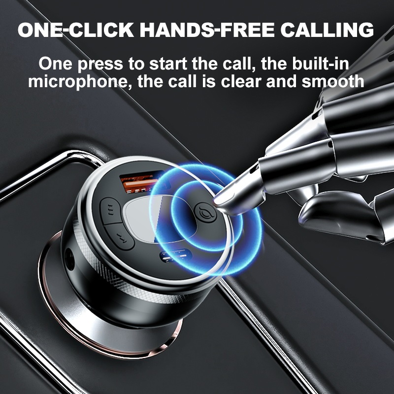 Bluetooth 5.0 FM Transmitter Car wireless For Car, 43W PD30W,Fast USB Charger