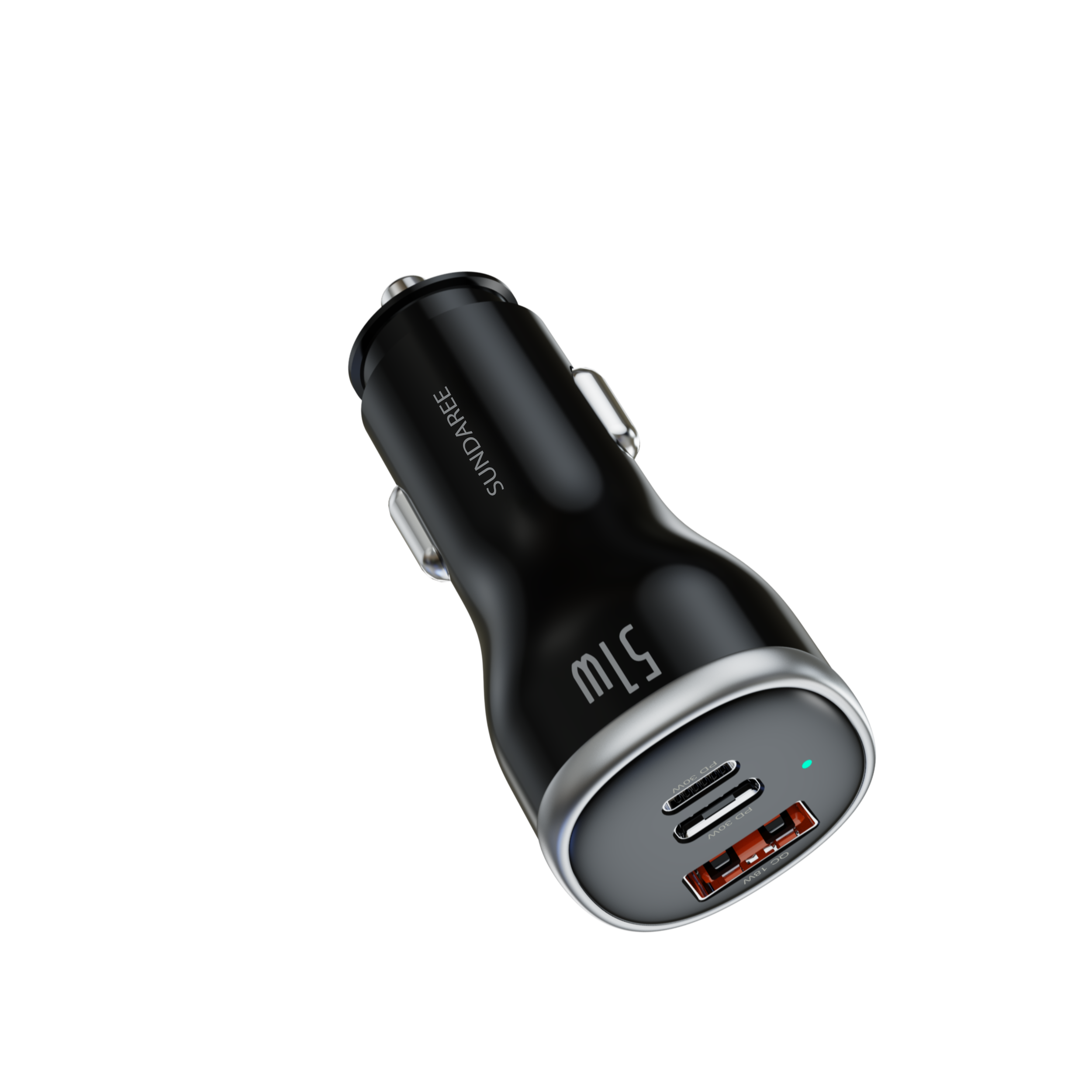 USB C Car Charger, 3-Port Fast Charging Adapter Universal 51W fast Charging Cigarette Lighter for iPhone 17/16/15/14/13/12/11 Pro Max, iPad, Samsung Galaxy S25 S24/S23/S22